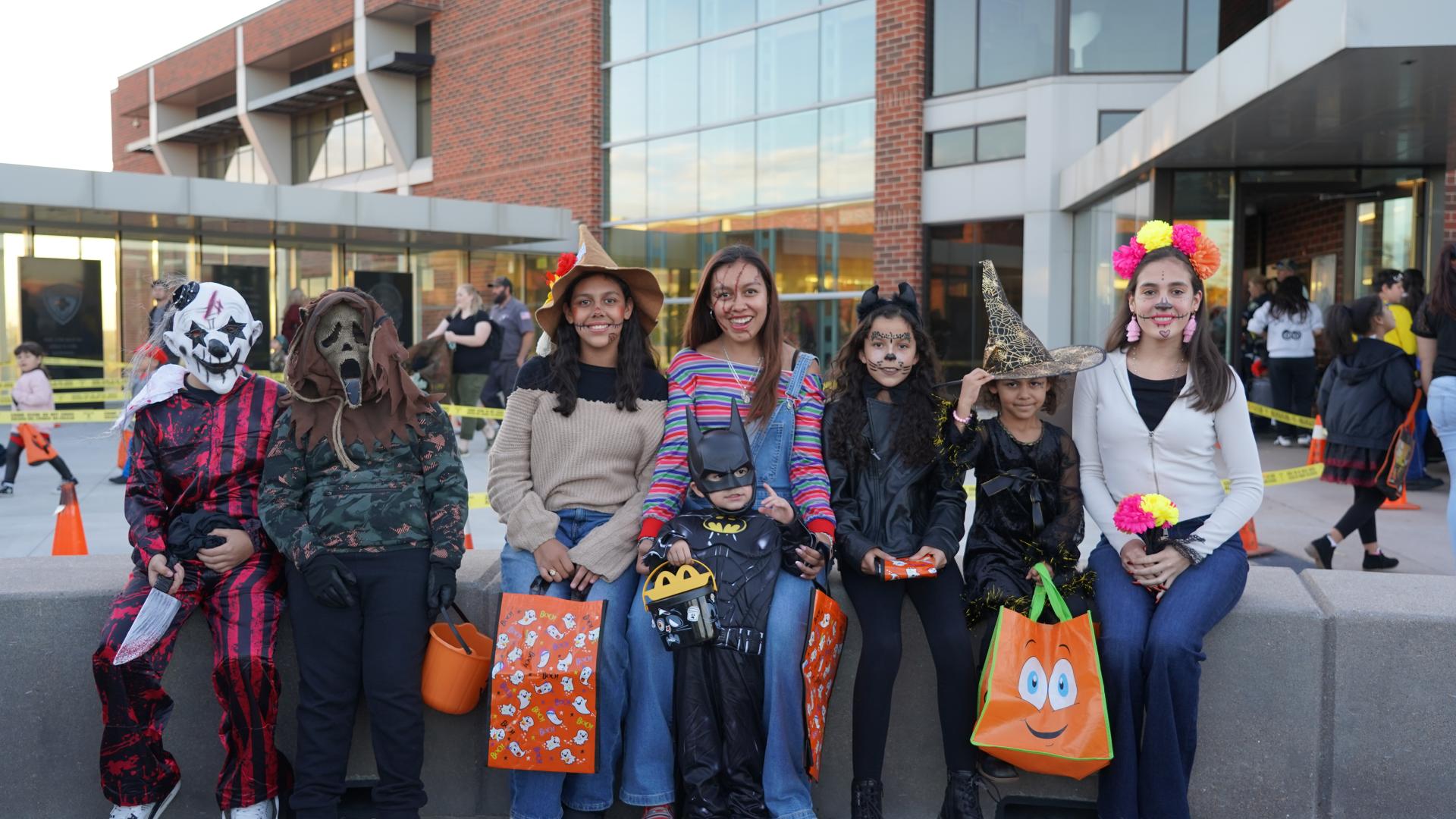 group of children in various costumes